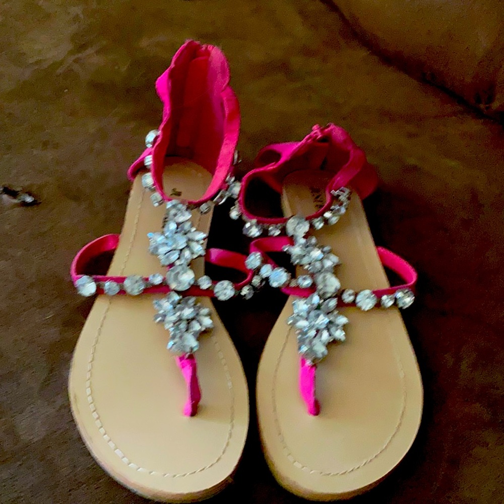 These pink and bling sandals are from Justfab